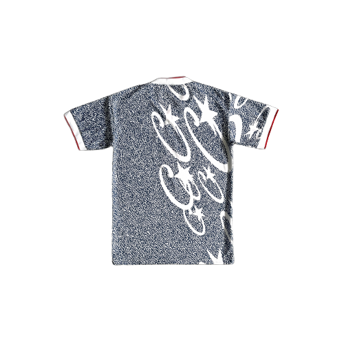 BLUE AND WHITE ALL-OVER PRINTED FOOTBALL UNIFORM