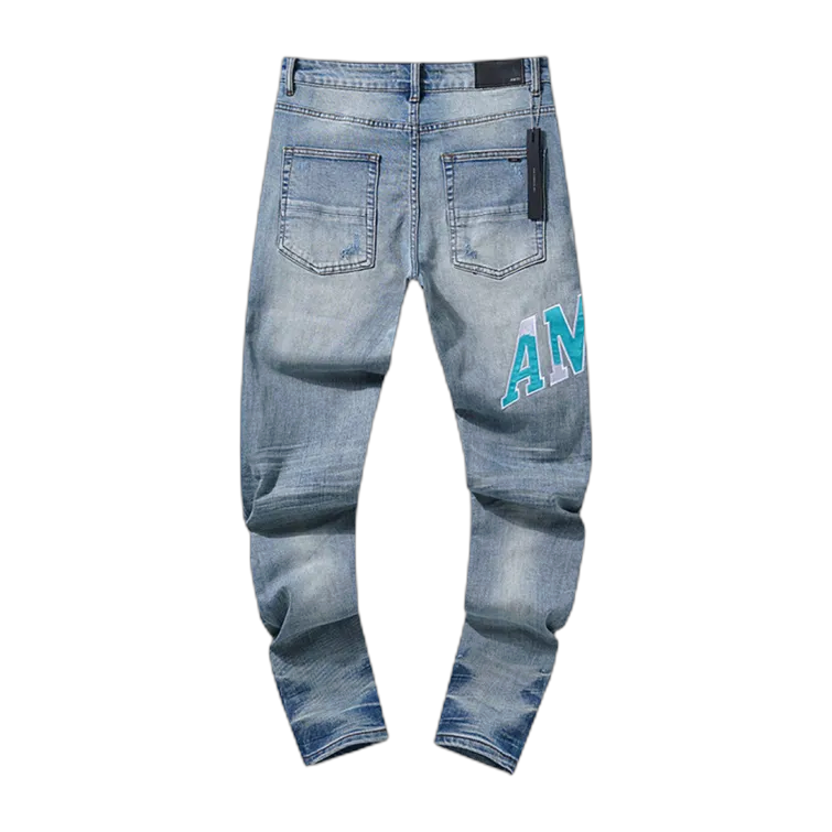 Jeans  Amiri  – con logo azzurro