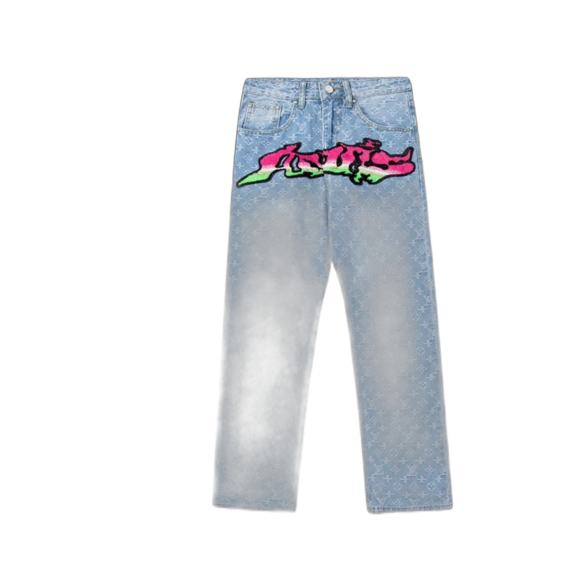 Jeans Louis Vuitton azzurro – con logo colorato