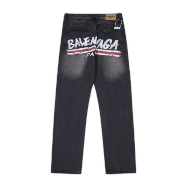Jeans Balenciaga   Grigio – Oversize con logo