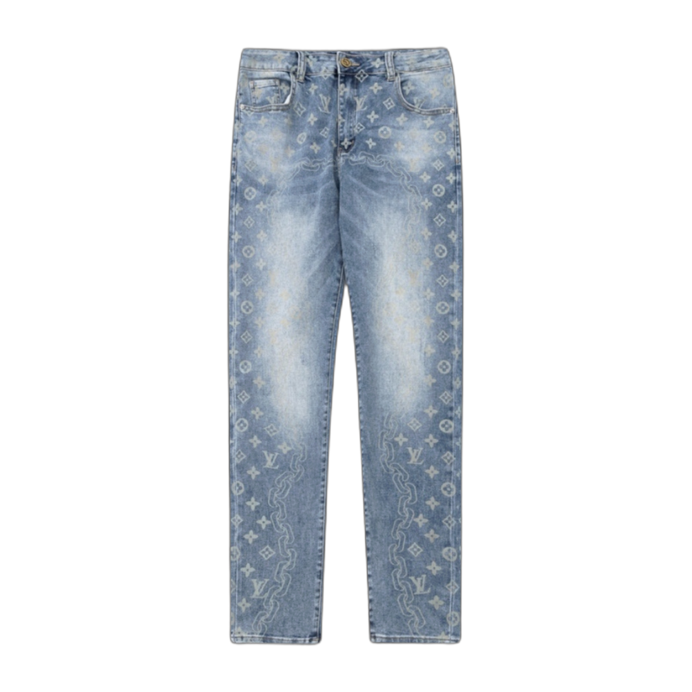 Jeans Louis Vuitton Azzurro – con loghi sfumati