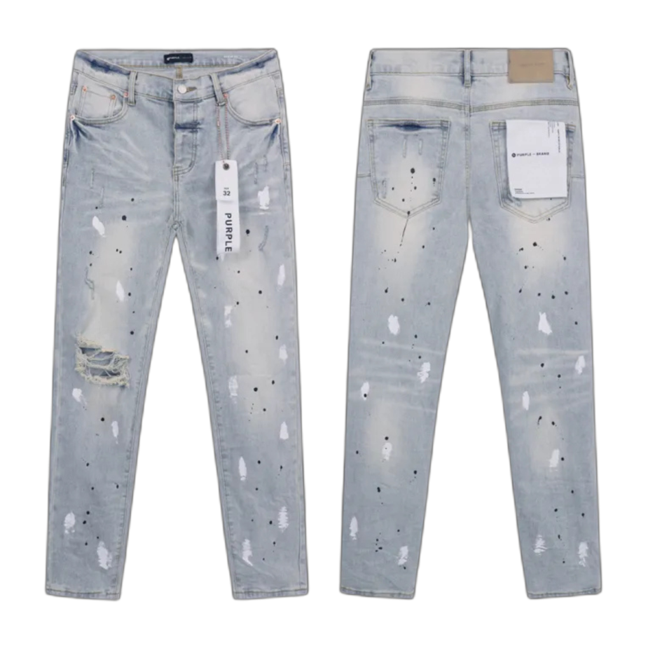 Jeans Purple azzuri – uomo con schizzi bianchi