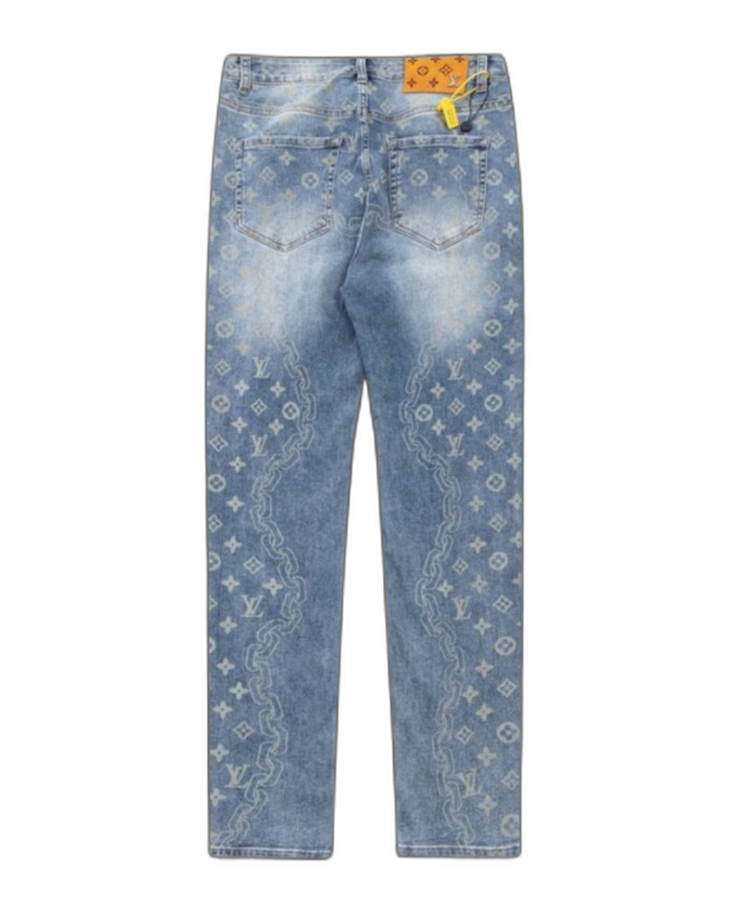 Jeans Louis Vuitton Azzurro – con loghi sfumati