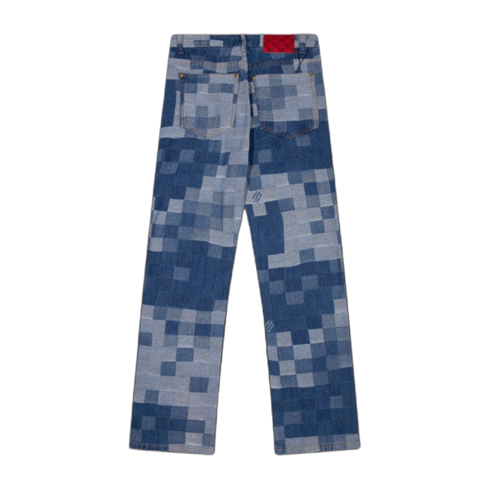 Jeans Louis Vuitton Azzurro – con quadretti oversize