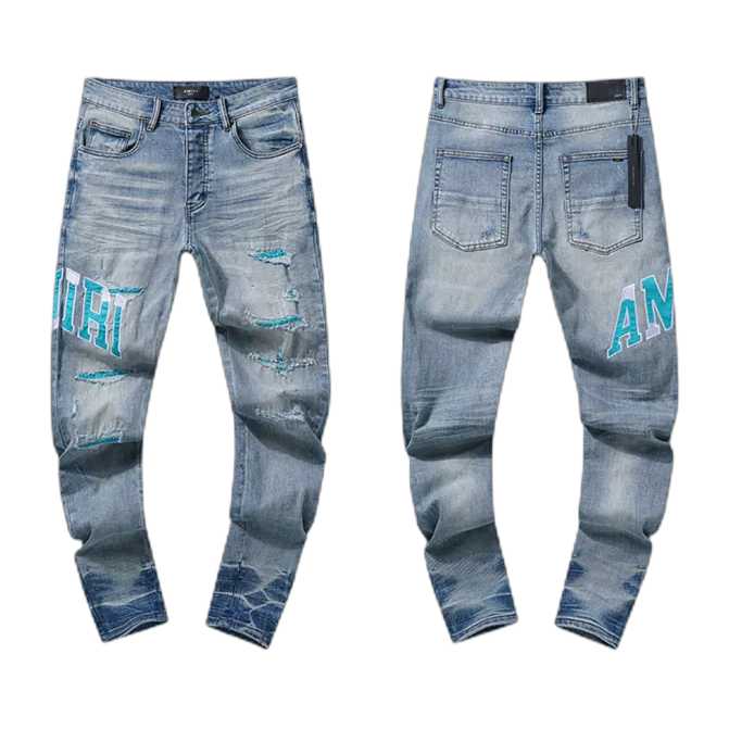 Jeans  Amiri  – con logo azzurro