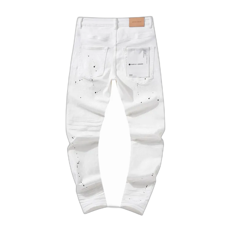 Jeans Purple bianchi  – con schizzi neri