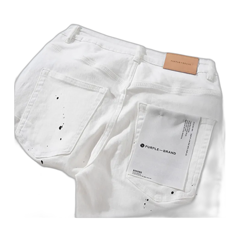 Jeans Purple bianchi  – con schizzi neri