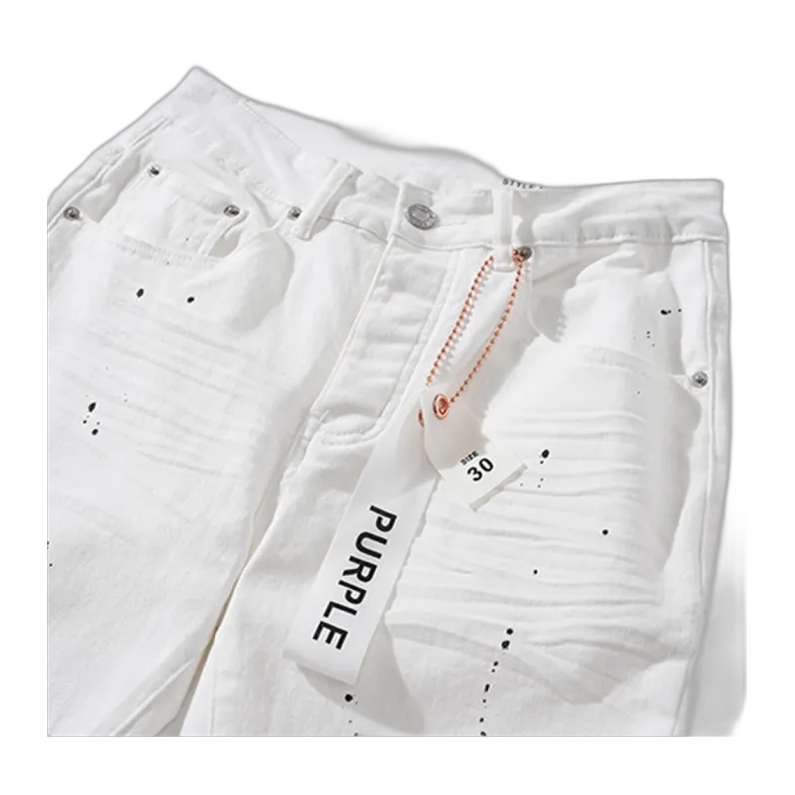Jeans Purple bianchi  – con schizzi neri