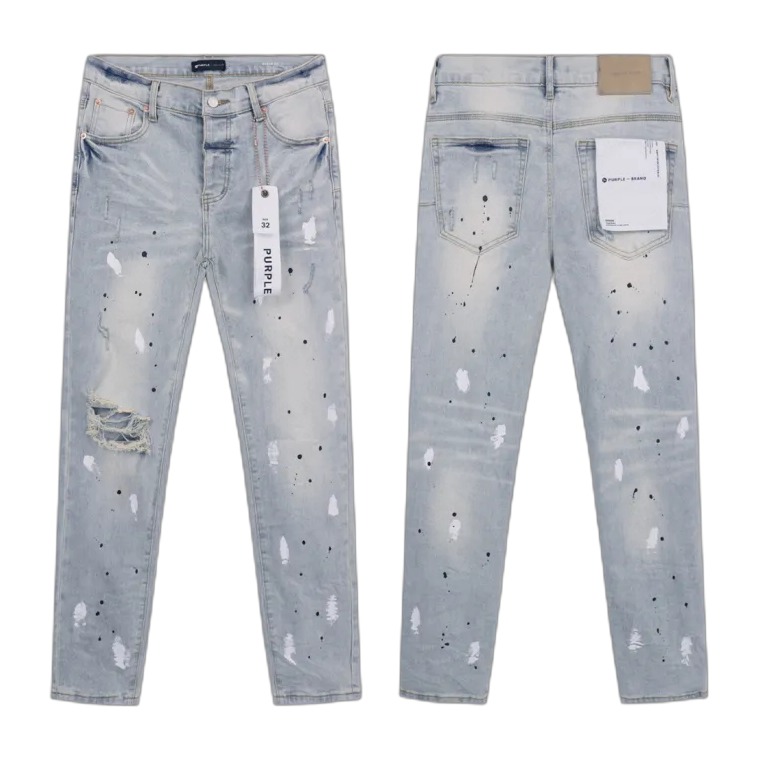 Jeans Purple azzuri   – uomo con schizzi bianchi