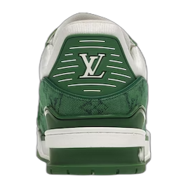 Trainer Green Monogram Denim White