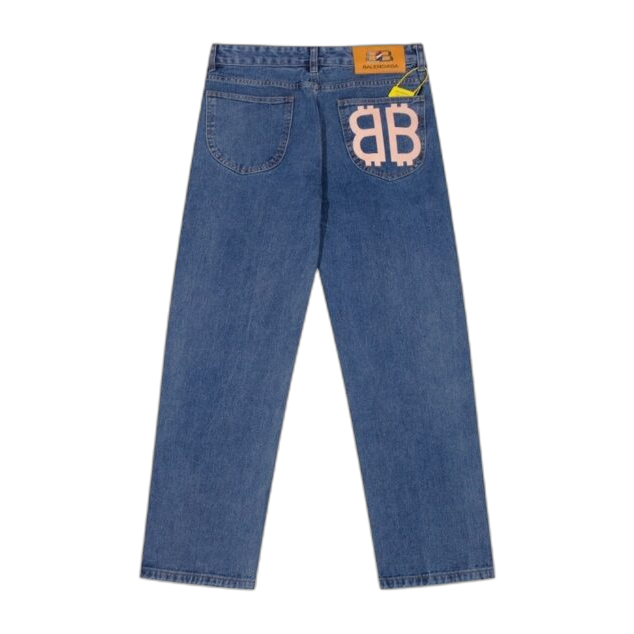 Jeans Balenciaga azzurro – con logo indietro