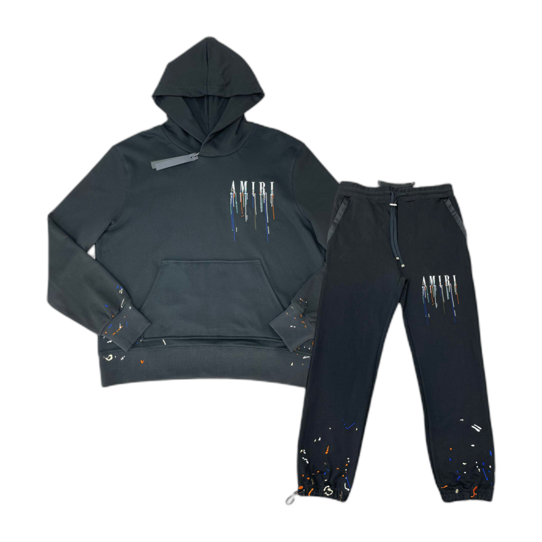 Tuta Amiri Nera – con logo / schizzi colorate