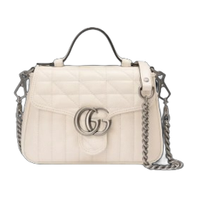 BORSA A MANO MINI DONNA GG MARMONT MATELASSÉ BIANCO