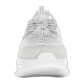 Chain Reaction White Mesh Rubber Suede