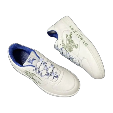 Burberry Leather Stock Sneakers White & Green