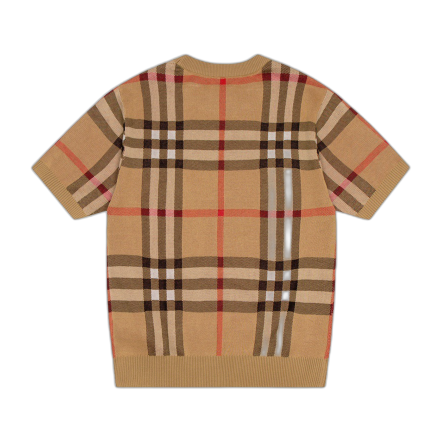 T-shirt Burberry Marrone – a quadri 100% cotone
