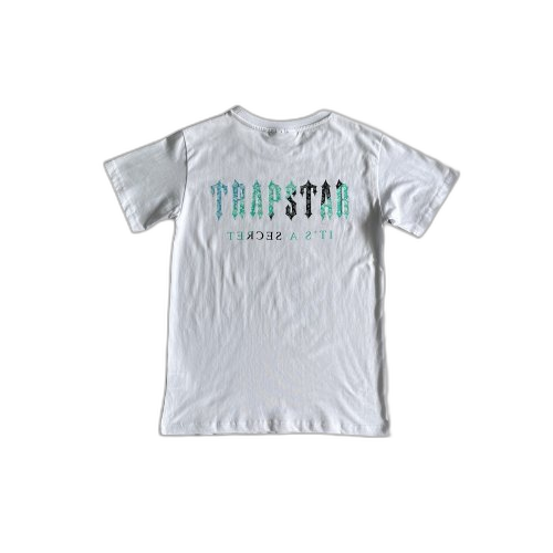IRONGATE PALSLEY TEE-WHITE/TEAL WHITE
