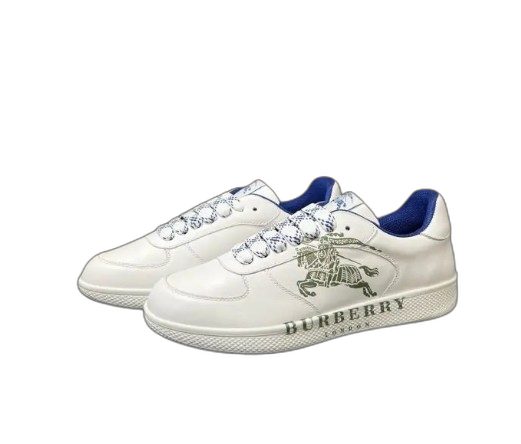 Burberry Leather Stock Sneakers White & Green