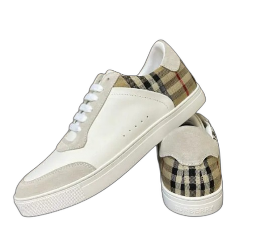 Burberry Leather And Suede Sneaker White