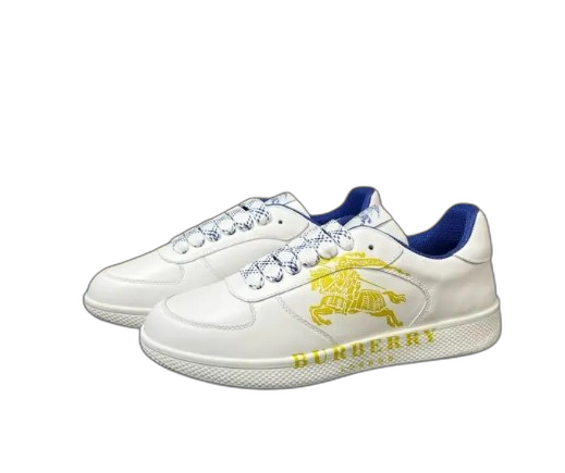 Burberry Leather Stock Sneakers White & Yellow