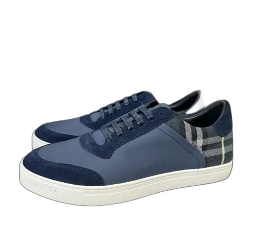 Burberry Leather And Suede Sneaker Payne Grey