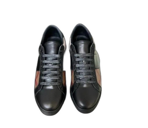 Burberry Leather and Cotton Check Sneaker Black