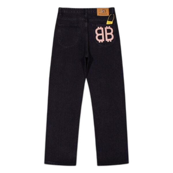 Jeans Balenciaga Nero – con logo rosa